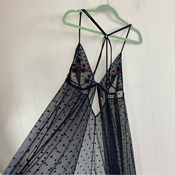 Savage Fenty Free Spirit Floral Embroidery Night Slip Women’s 1X Black Strappy - Picture 14 of 16